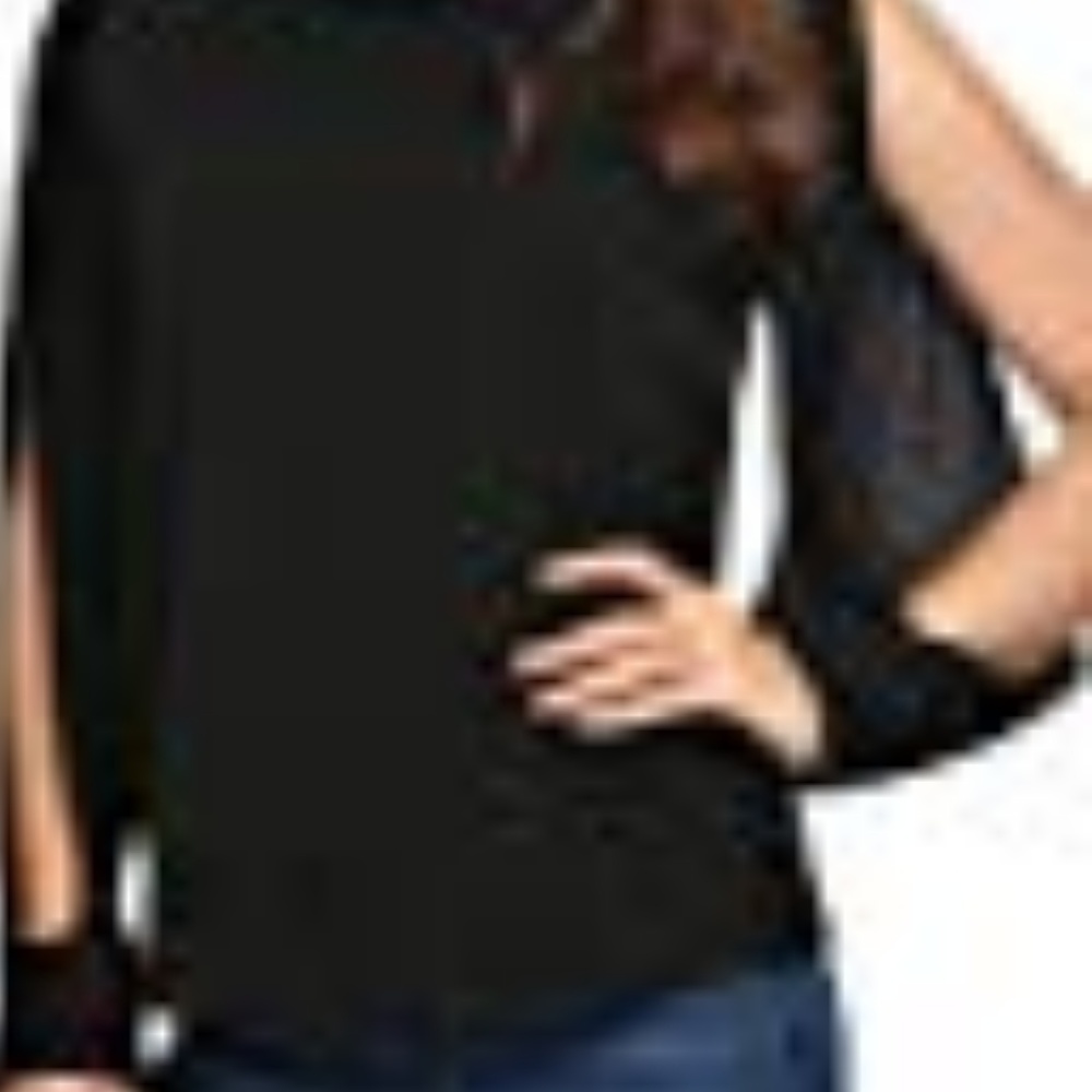 Black top with slit sleeves